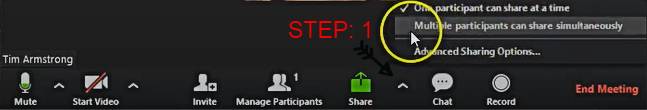 zoom settings to share screen with multiple participants