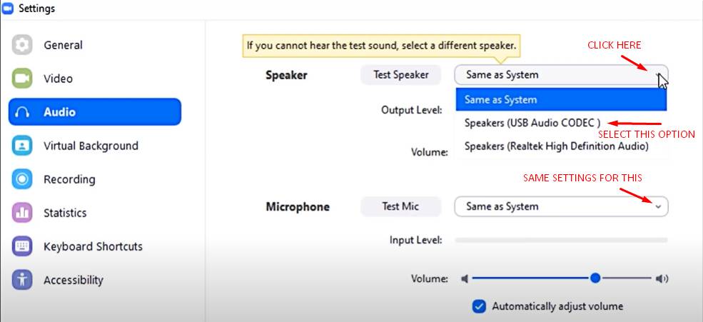 zoom settings for mixer