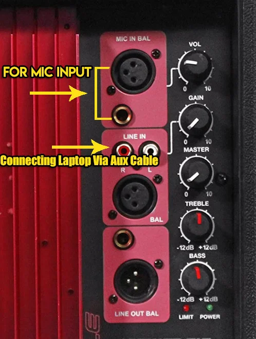 Speaker connection with mic and laptop