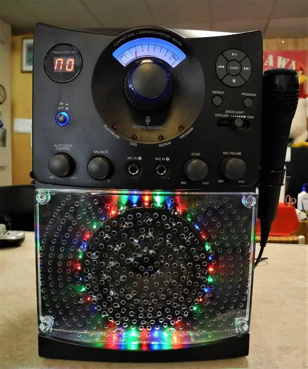 Singing Machine SML385UBK Bluetooth Karaoke System with LED Disco Lights