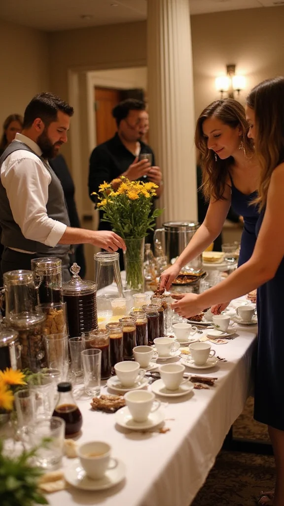 10 Breakfast Buffet Ideas Perfect for Morning Weddings and Showers - 9. Coffee and Tea Station 1