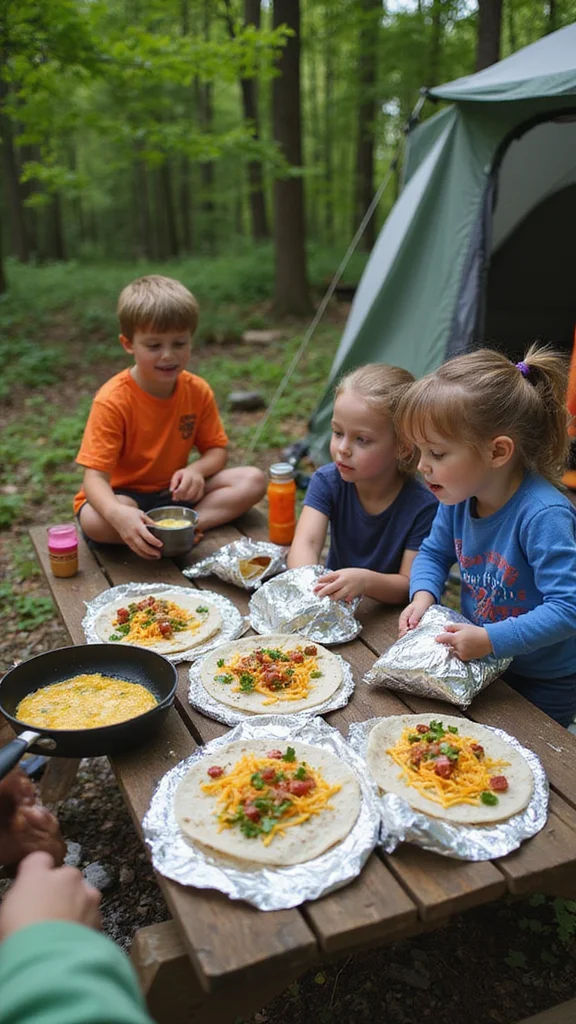10 Camping Breakfast Ideas for Families with Kids That Everyone Will Love - 2. Breakfast Burritos 1