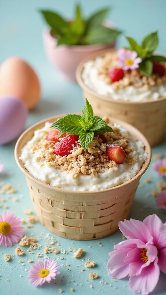 12 Cute Easter Breakfast Ideas for a Festive Holiday Morning - 12. Easter Basket Yogurt Bowls 1