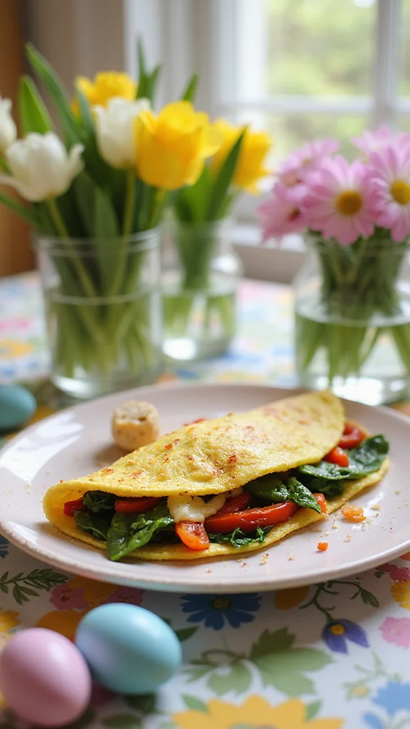 12 Cute Easter Breakfast Ideas for a Festive Holiday Morning - 4. Colorful Veggie Omelet 1