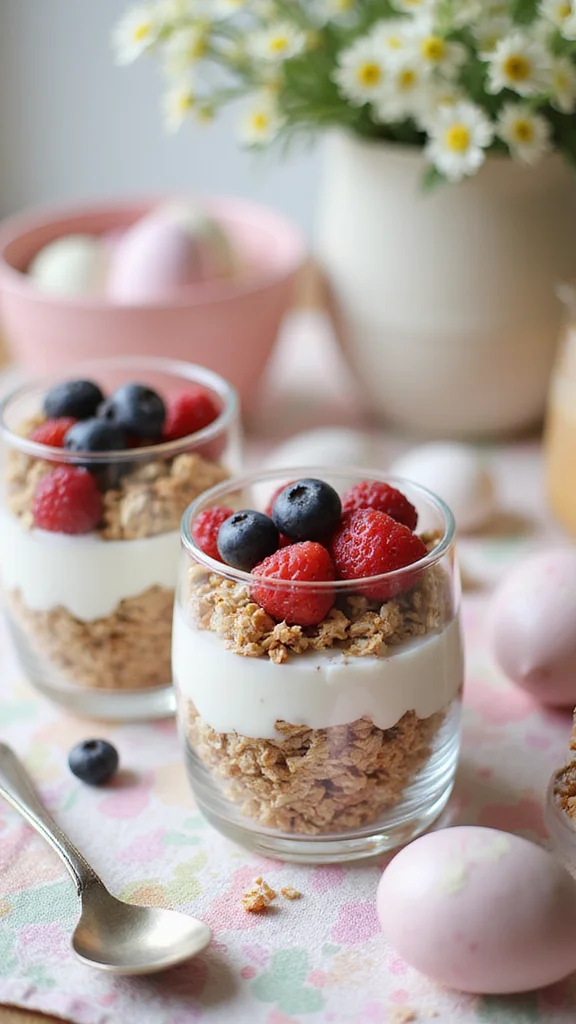 12 Cute Easter Breakfast Ideas for a Festive Holiday Morning - 5. Easter Egg Granola Parfaits 1