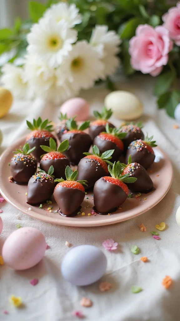 12 Cute Easter Breakfast Ideas for a Festive Holiday Morning - 6. Chocolate-Covered Strawberries 1