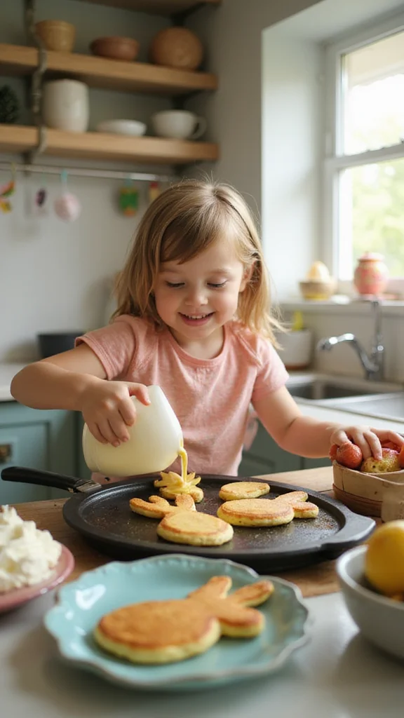 12 Easy Easter Breakfast Ideas Kids Can Help Make Themselves - 1. Bunny-Shaped Pancakes 1