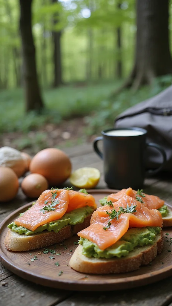 12 Healthy Camping Breakfast Ideas to Fuel Your Outdoor Adventures - 4. Avocado Toast with Smoked Salmon 1