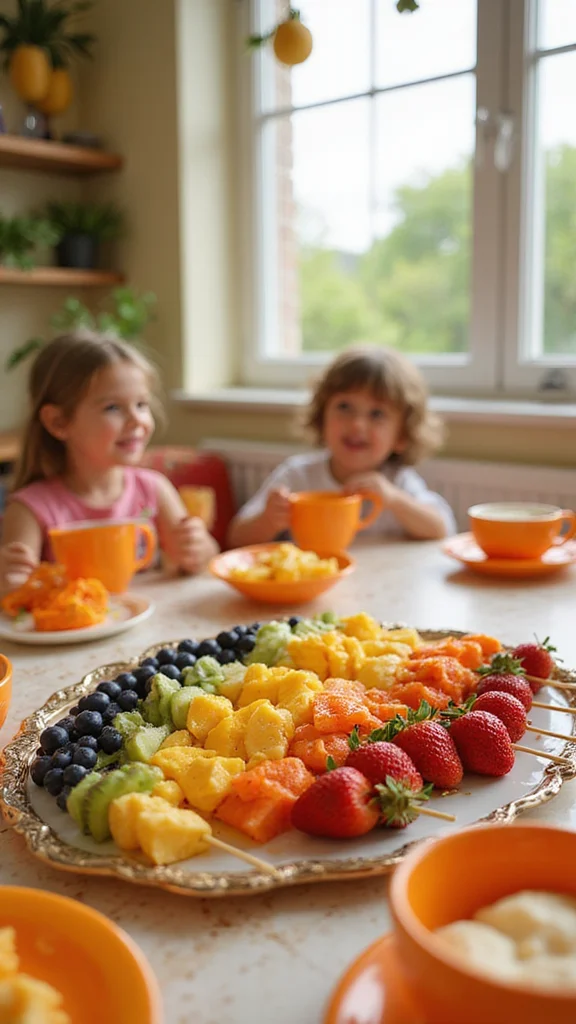 12 Healthy Fun Breakfast Ideas Kids Will Ask for Every Single Day - 1. Rainbow Fruit Skewers 1
