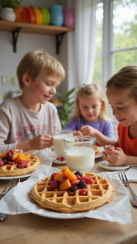 12 Healthy Fun Breakfast Ideas Kids Will Ask for Every Single Day - 10. Whole Wheat Waffles with Fruit Compote 1