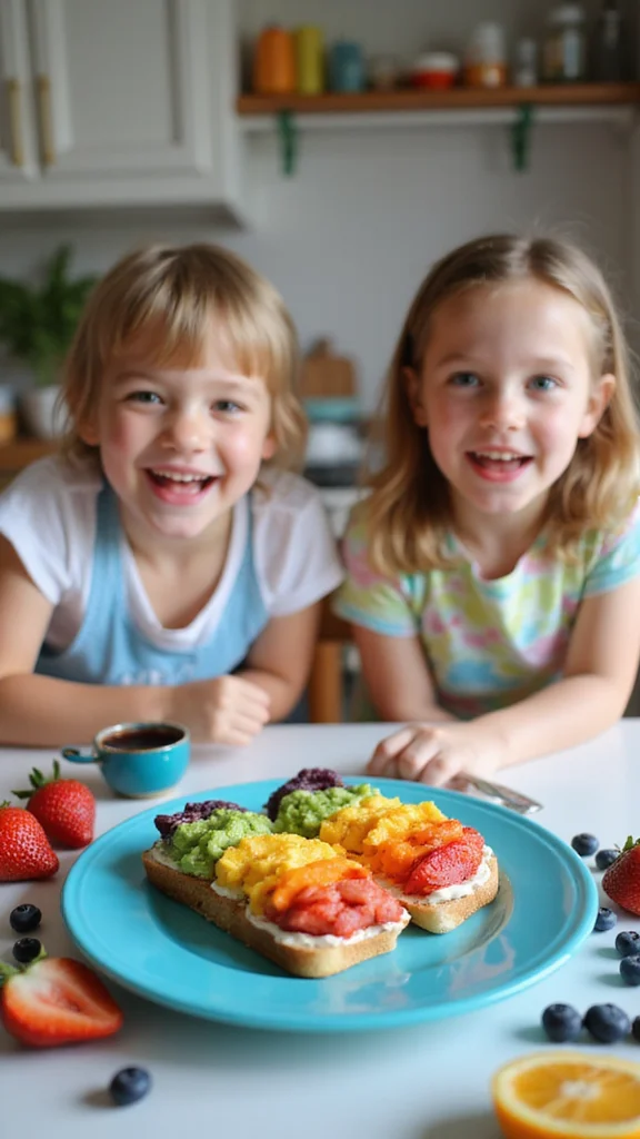 15 Creative Breakfast Ideas Kids Can Help Make All by Themselves - 2. Rainbow Toast 1