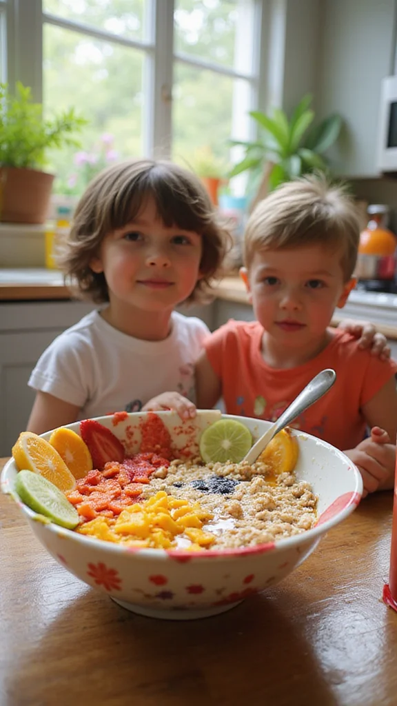 15 Creative Breakfast Ideas Kids Can Help Make All by Themselves - 7. Oatmeal Art 1