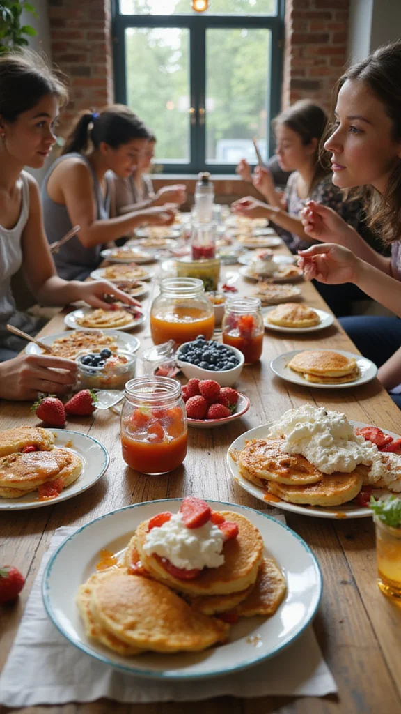 15 Easy Breakfast Buffet Ideas That Feed a Hungry Crowd - 1. Fluffy Pancakes Bar 1