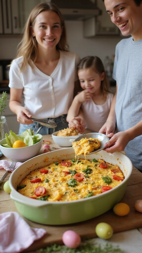 15 Easy Easter Breakfast Ideas You Can Prep the Night Before - 6. Easter Egg Breakfast Bake 1