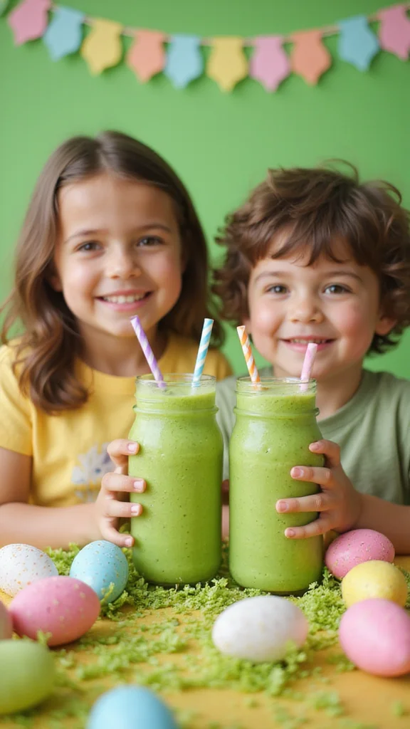 15 Fun Easter Breakfast Ideas Kids Will Go Absolutely Crazy For - 13. Festive Green Smoothies 1