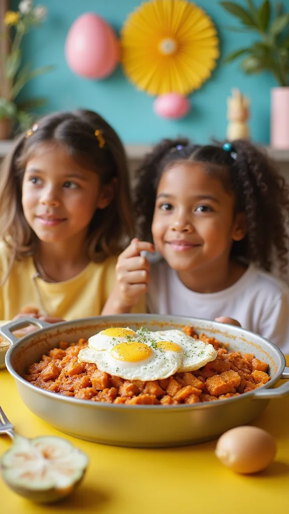 15 Fun Easter Breakfast Ideas Kids Will Go Absolutely Crazy For - 14. Sweet Potato Hash with Eggs 1