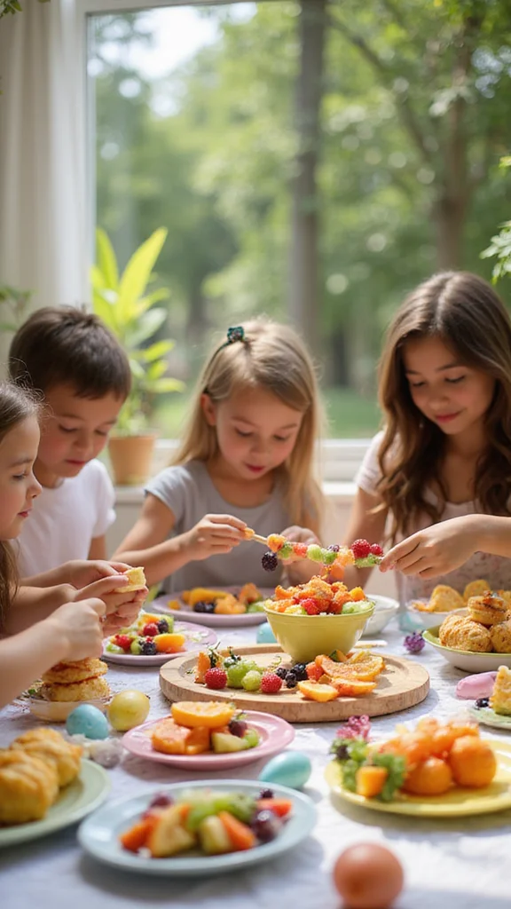 15 Fun Easter Breakfast Ideas Kids Will Go Absolutely Crazy For - 3. Rainbow Fruit Skewers 1