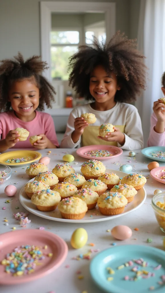 15 Fun Easter Breakfast Ideas Kids Will Go Absolutely Crazy For - 4. Mini Muffins with Easter Sprinkles 1