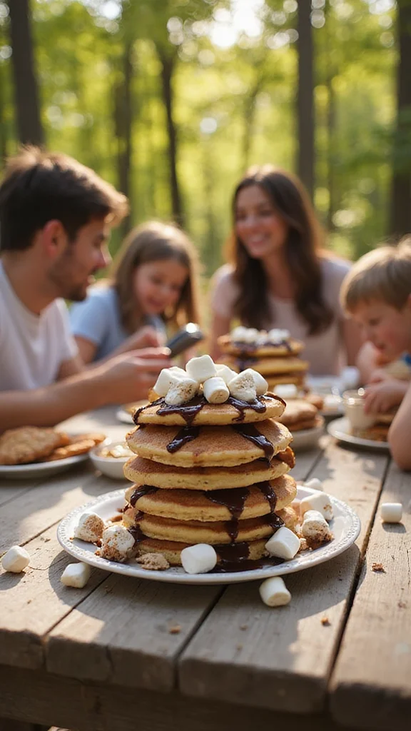 15 Make-Ahead Camping Breakfast Ideas for a Stress-Free Morning - 15. S’mores Pancakes 1