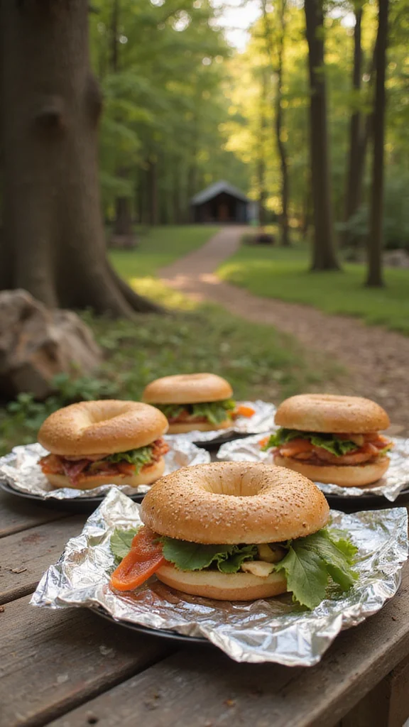 15 Make-Ahead Camping Breakfast Ideas for a Stress-Free Morning - 8. Bagel Sandwiches 1