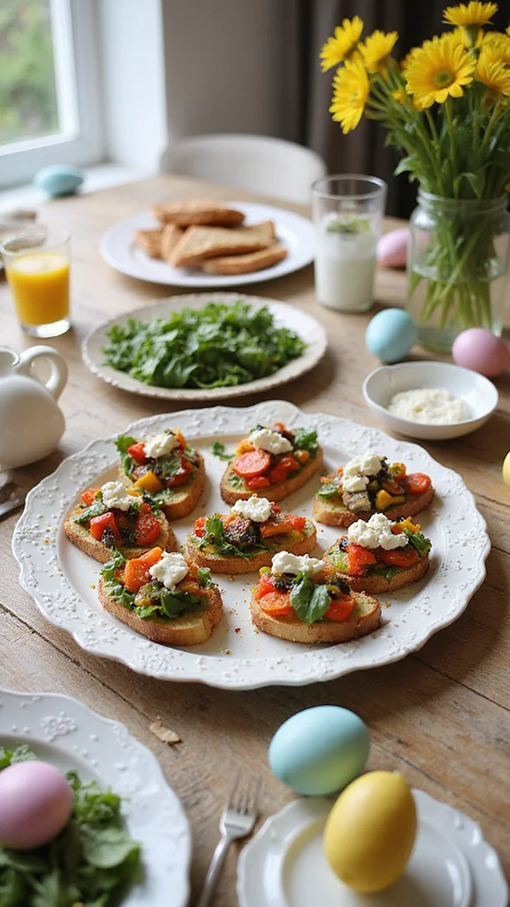 15 Overnight Brunch Ideas That Are Perfect for Easter Morning (Number 3 Is a Game-Changer!) - 12. Overnight Mediterranean Veggie Toasts 1