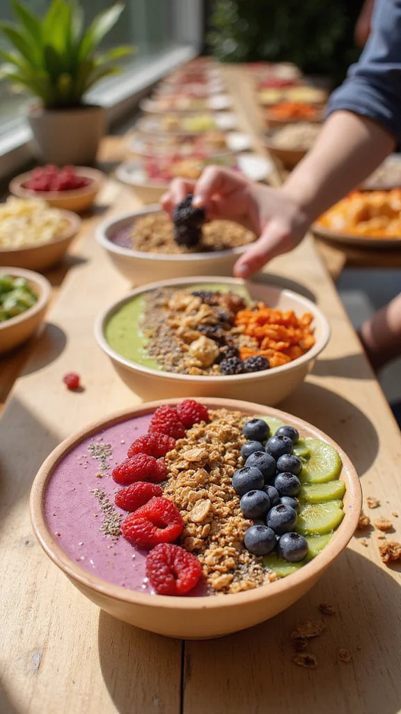 18 Budget-Friendly Breakfast Buffet Ideas That Still Look Amazing - 1. Colorful Smoothie Bowls 1