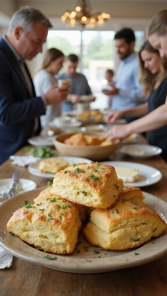 18 Budget-Friendly Breakfast Buffet Ideas That Still Look Amazing - 12. Savory Scones with Cheese and Herbs 1