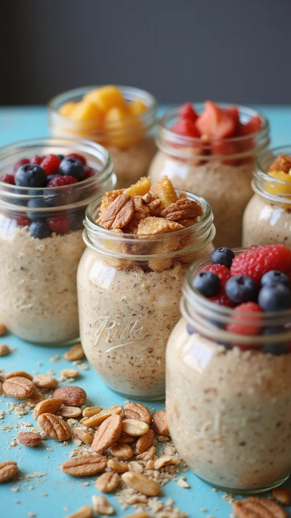 18 Budget-Friendly Breakfast Buffet Ideas That Still Look Amazing - 15. Overnight Oats with Toppings 1
