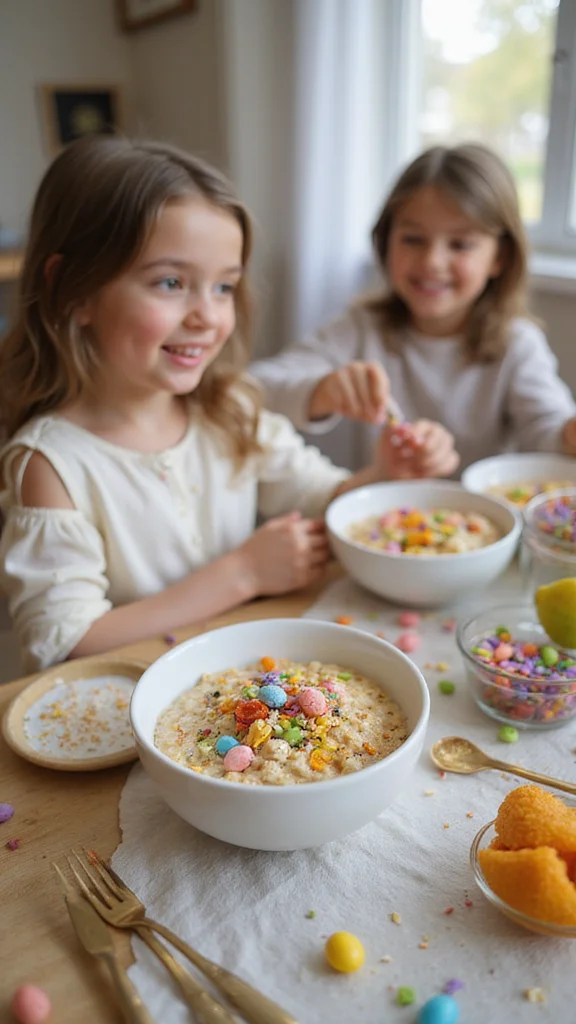 18 Creative Easter Breakfast Ideas Perfect for Even the Pickiest Kids - 16. Oatmeal with Easter Toppings 1