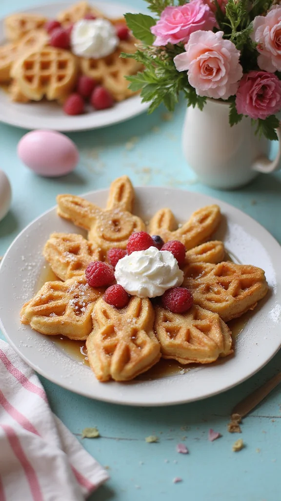 18 Easter Breakfast Ideas That Are Perfect for Feeding a Crowd - 10. Holiday-Themed Waffles 1