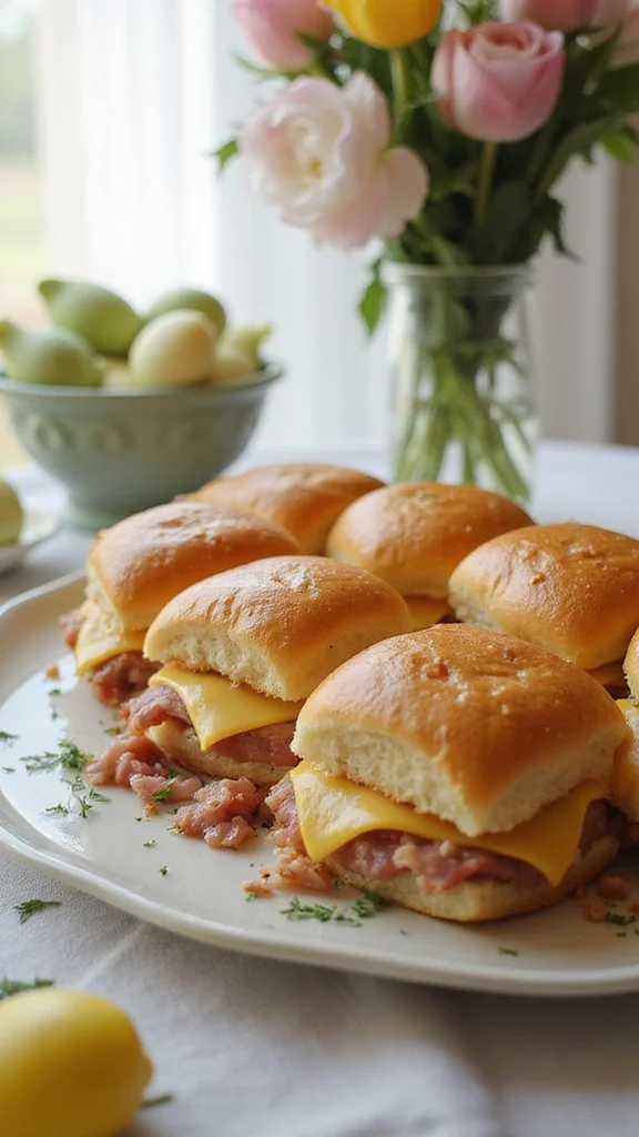 18 Easter Breakfast Ideas That Are Perfect for Feeding a Crowd - 11. Ham and Cheese Sliders 1
