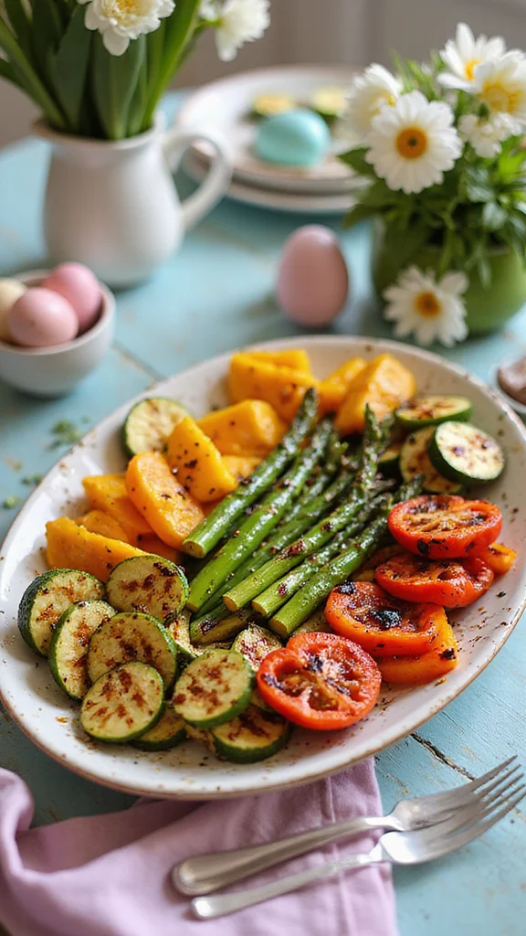 18 Easter Breakfast Ideas That Are Perfect for Feeding a Crowd - 17. Grilled Vegetable Platter 1