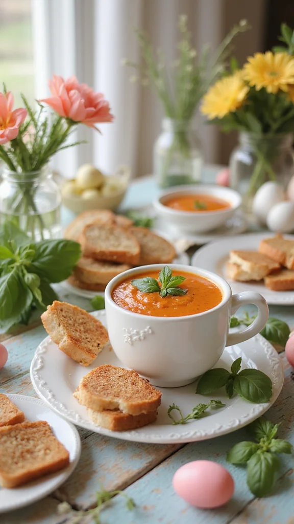 18 Easter Breakfast Ideas That Are Perfect for Feeding a Crowd - 18. Creamy Tomato Basil Soup 1