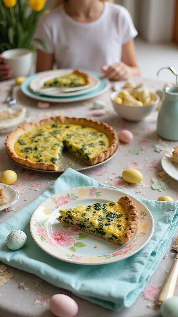 18 Easter Breakfast Ideas That Are Perfect for Feeding a Crowd - 3. Savory Spinach and Feta Quiche 1
