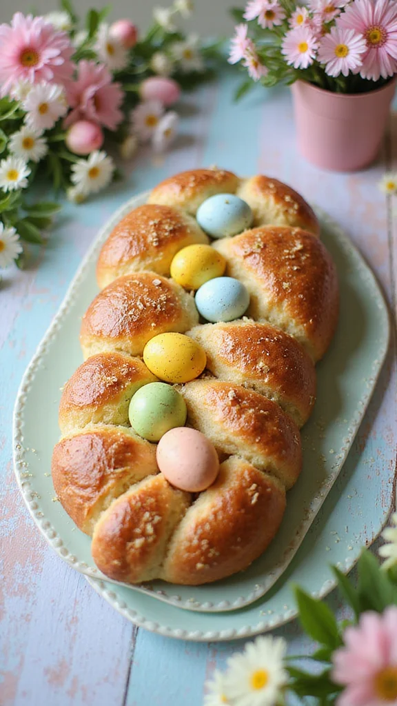 18 Easter Breakfast Ideas That Are Perfect for Feeding a Crowd - 6. Sweet Easter Egg Bread 1
