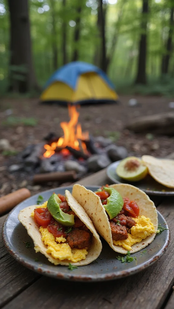 18 One-Pan Camping Breakfast Ideas You'll Want to Make Every Trip - 10. Spicy Chorizo Breakfast Tacos 1