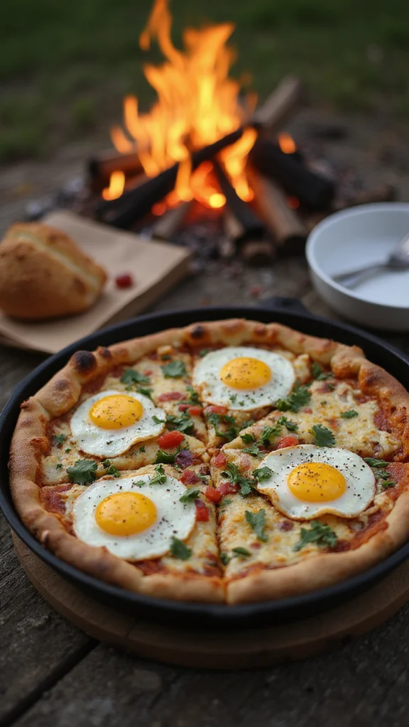 18 One-Pan Camping Breakfast Ideas You'll Want to Make Every Trip - 15. Campfire Breakfast Pizza 1