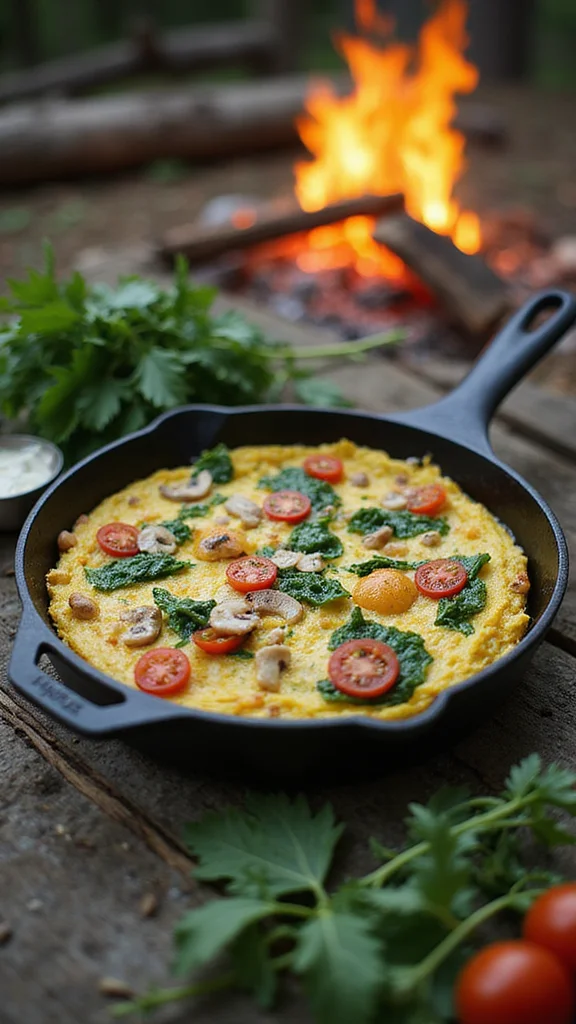 18 One-Pan Camping Breakfast Ideas You'll Want to Make Every Trip - 2. One-Pan Veggie Omelette 1
