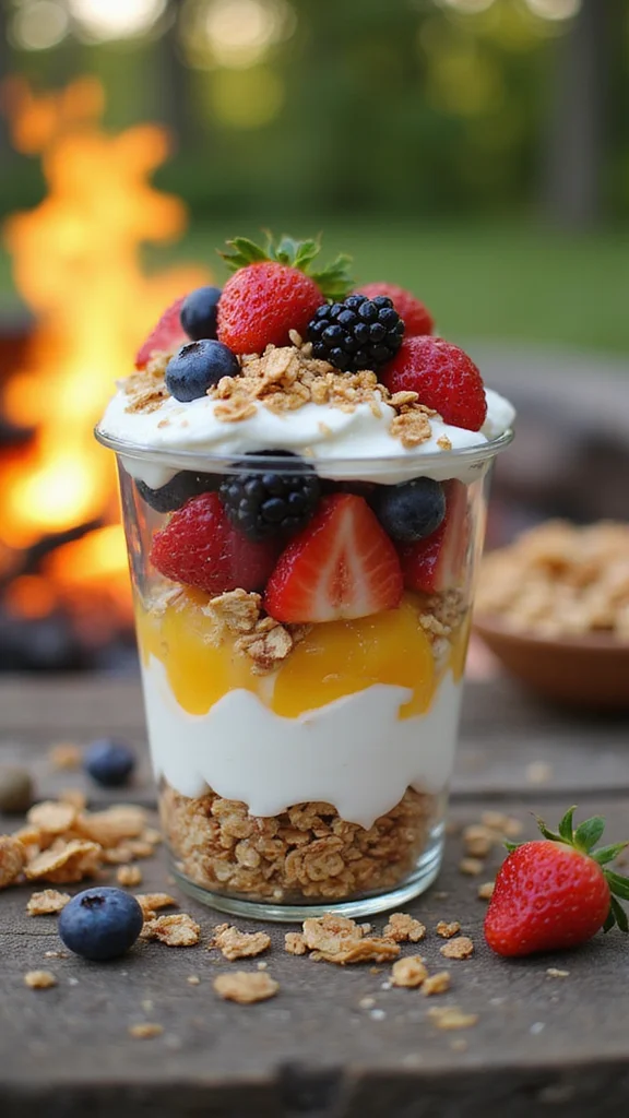 18 One-Pan Camping Breakfast Ideas You'll Want to Make Every Trip - 9. Campfire Granola and Yogurt Parfaits 1