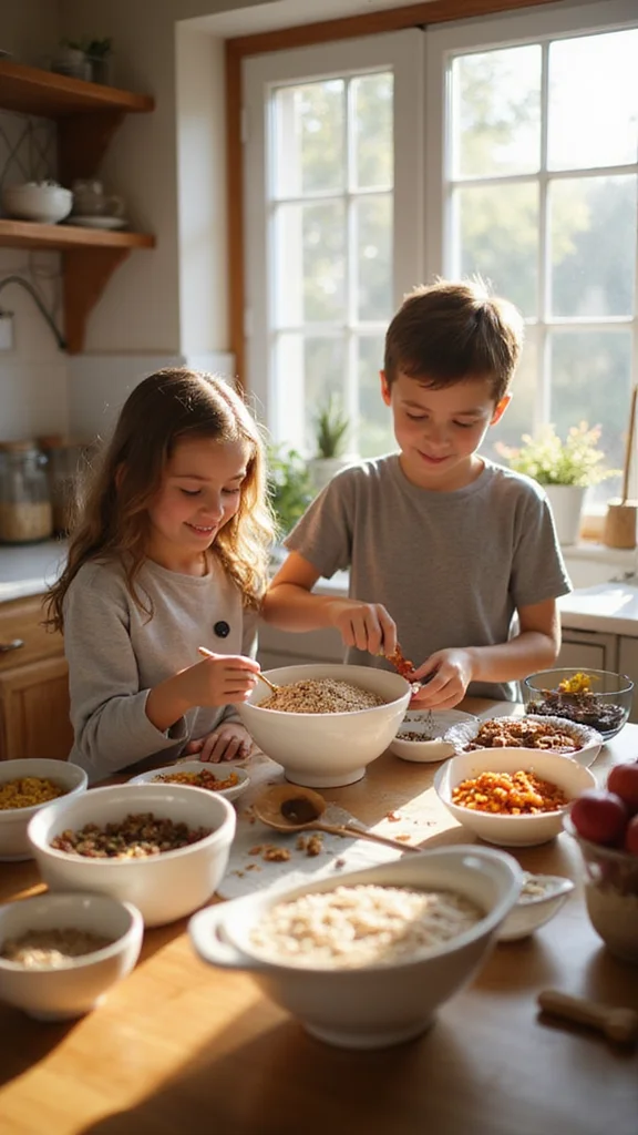 18 Quick Fun Breakfast Ideas for Busy School Morning Routines - 16. Oatmeal with Toppings 1
