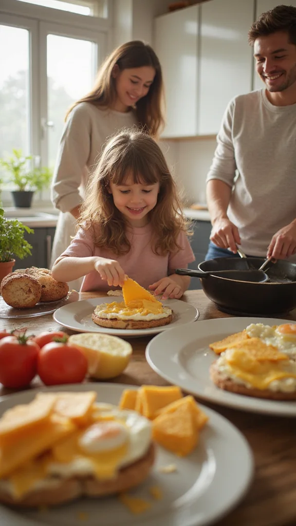 18 Quick Fun Breakfast Ideas for Busy School Morning Routines - 18. Toasted English Muffins with Egg and Cheese 1