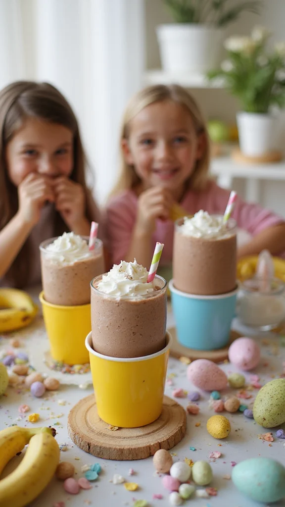 20 Adorable Easter Breakfast Ideas That Every Kid Will Love - 13. Chocolate Banana Smoothies 1