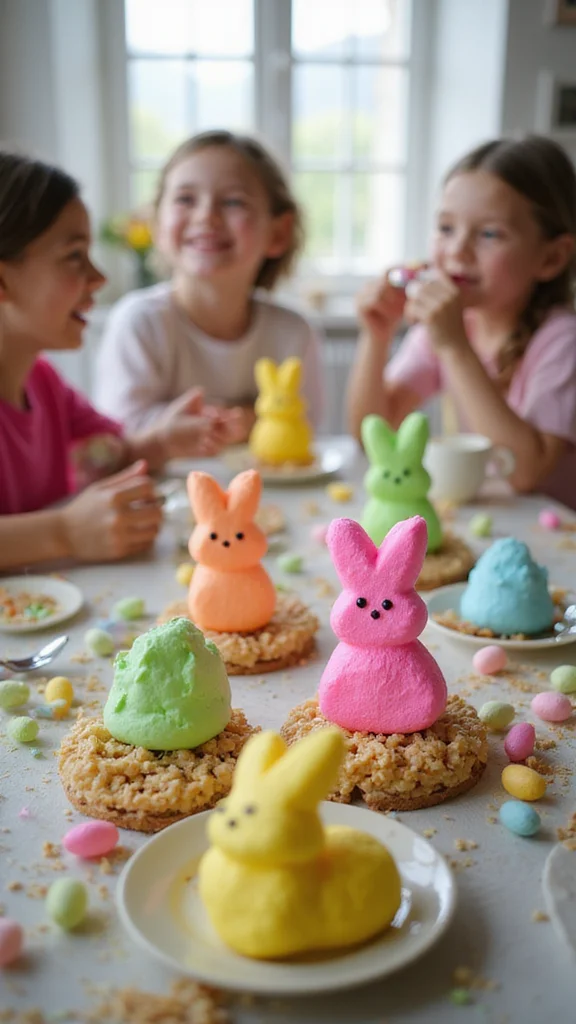 20 Adorable Easter Breakfast Ideas That Every Kid Will Love - 16. Peep Rice Crispy Treats 1
