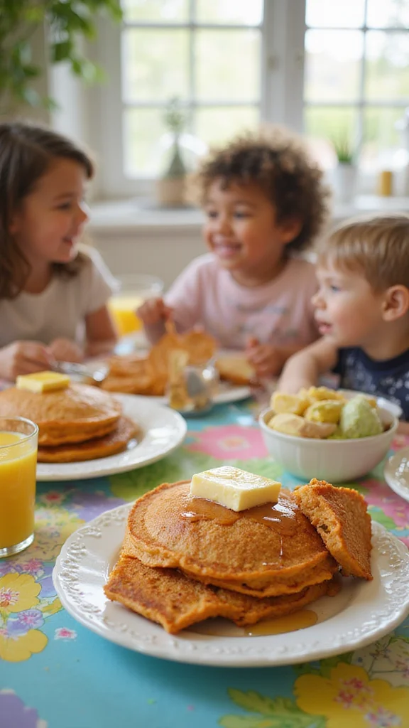 20 Adorable Easter Breakfast Ideas That Every Kid Will Love - 17. Sweet Potato Pancakes 1