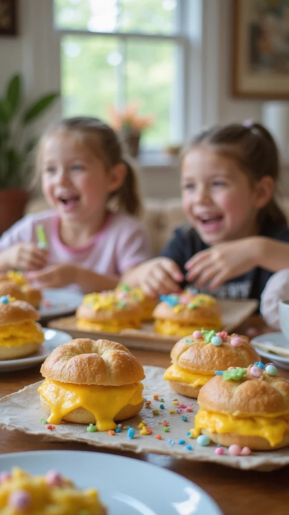 20 Adorable Easter Breakfast Ideas That Every Kid Will Love - 19. Egg & Cheese Sandwiches 1