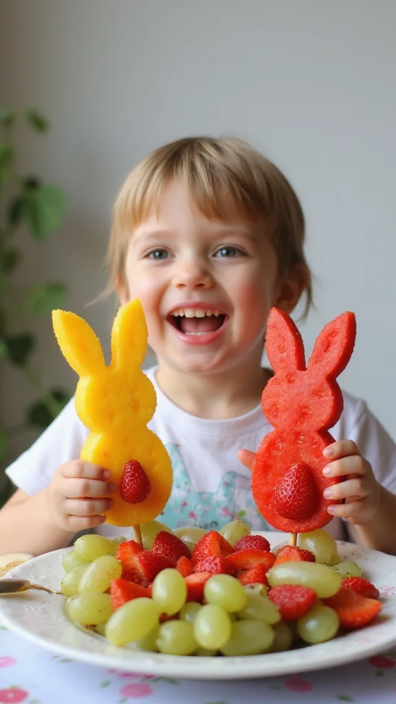 20 Adorable Easter Breakfast Ideas That Every Kid Will Love - 3. Fruit Bunny Kebabs 1
