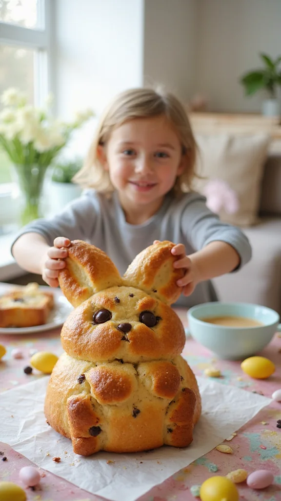 20 Adorable Easter Breakfast Ideas That Every Kid Will Love - 8. Chocolate Chip Bunny Bread 1
