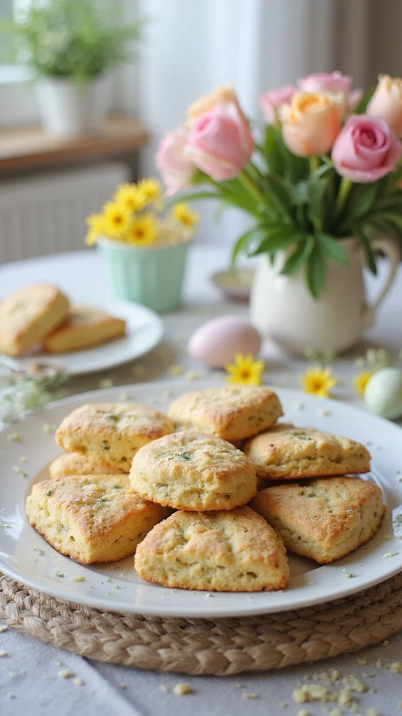 20 Beautiful Easter Breakfast Ideas to Wow Your Whole Family - 11. Savory Scones with Cheese and Herbs 1