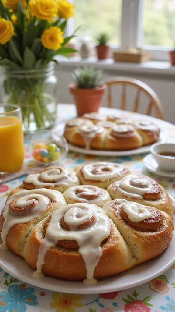 20 Beautiful Easter Breakfast Ideas to Wow Your Whole Family - 12. Sweet Cinnamon Rolls 1