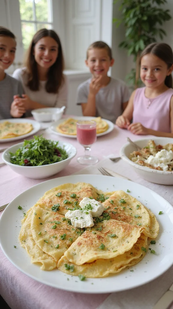 20 Beautiful Easter Breakfast Ideas to Wow Your Whole Family - 14. Herb and Goat Cheese Crepes 1